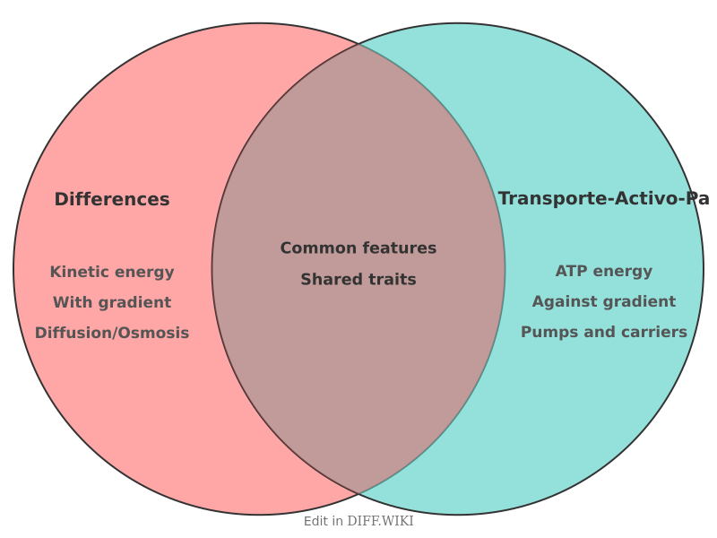 Venn diagram for Differences between Transporte-Activo-Pasivo