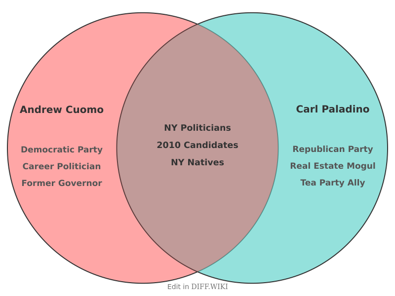 Venn diagram for Differences between Andrew Cuomo and Carl Paladino