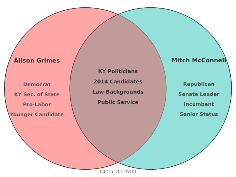 Venn diagram for Differences between Alison Grimes and Mitch McConnell